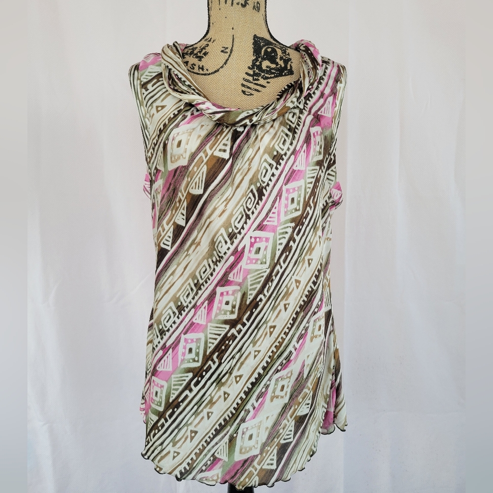 Dress Barn Satiny Abstract Print Top